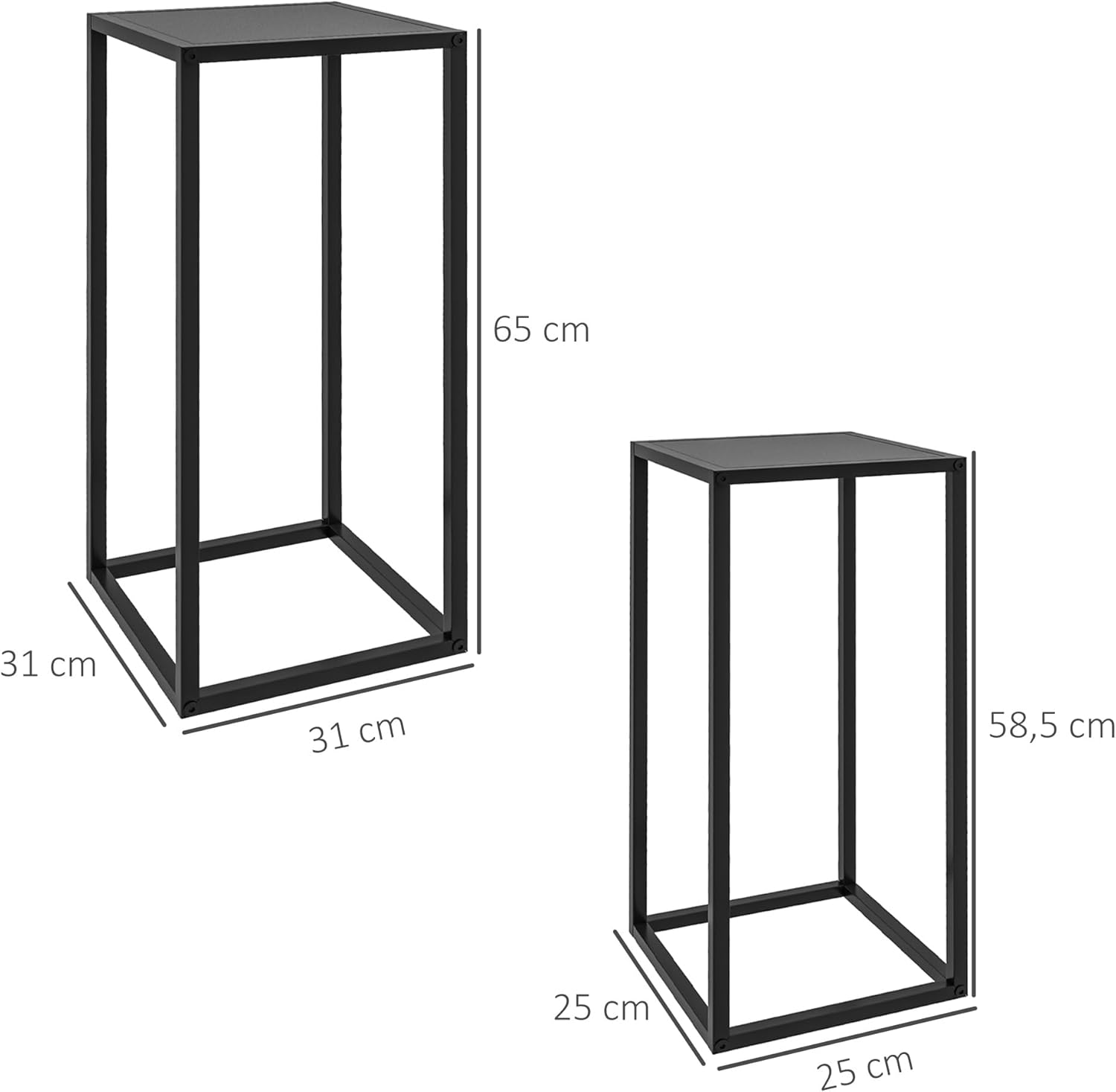 Thumbnail 6 de Outsunny supports pot de fleurs noir 2 niveaux