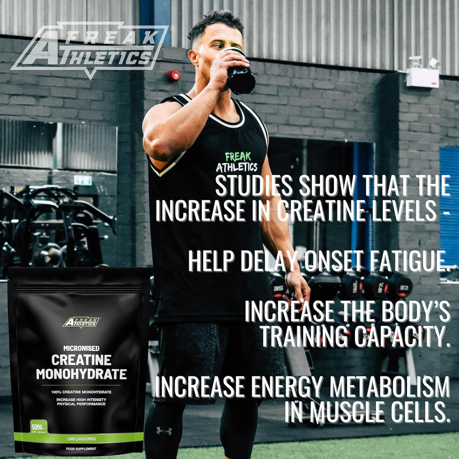 Thumbnail 6 de Freak Athletics Creatine Monohydrate Powder 500g – Unflavoured, 142 Servings