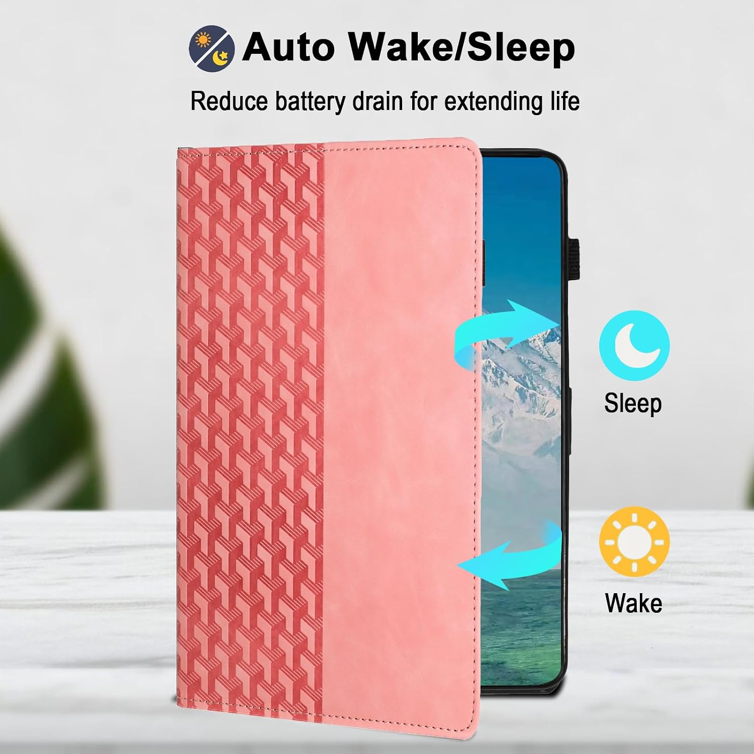 Thumbnail 5 de Hülle für Samsung Galaxy Tab A11 Plus / Galaxy A9 Plus 11 Zoll – PU Leder Folio Case mit Standfunktion, Kartenfächern, rosa