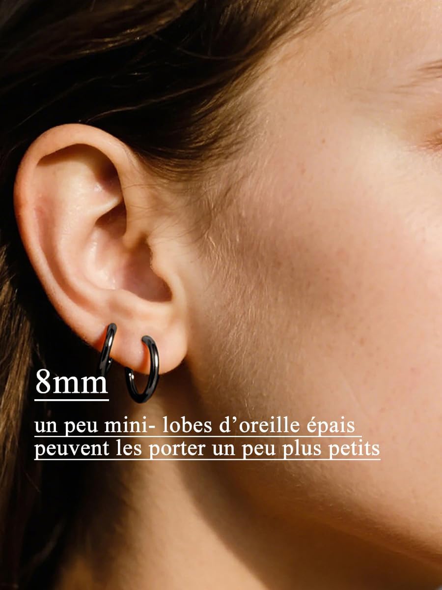 Thumbnail 1 de U7 Paire Huggie Boucles d'oreilles Femme acier inoxydable 12 mm