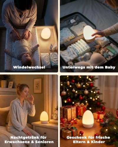 Thumbnail 7 de FULNIX Nachtlicht für Babyzimmer, dimmbare Eierlampe mit 14 RGB-Farben