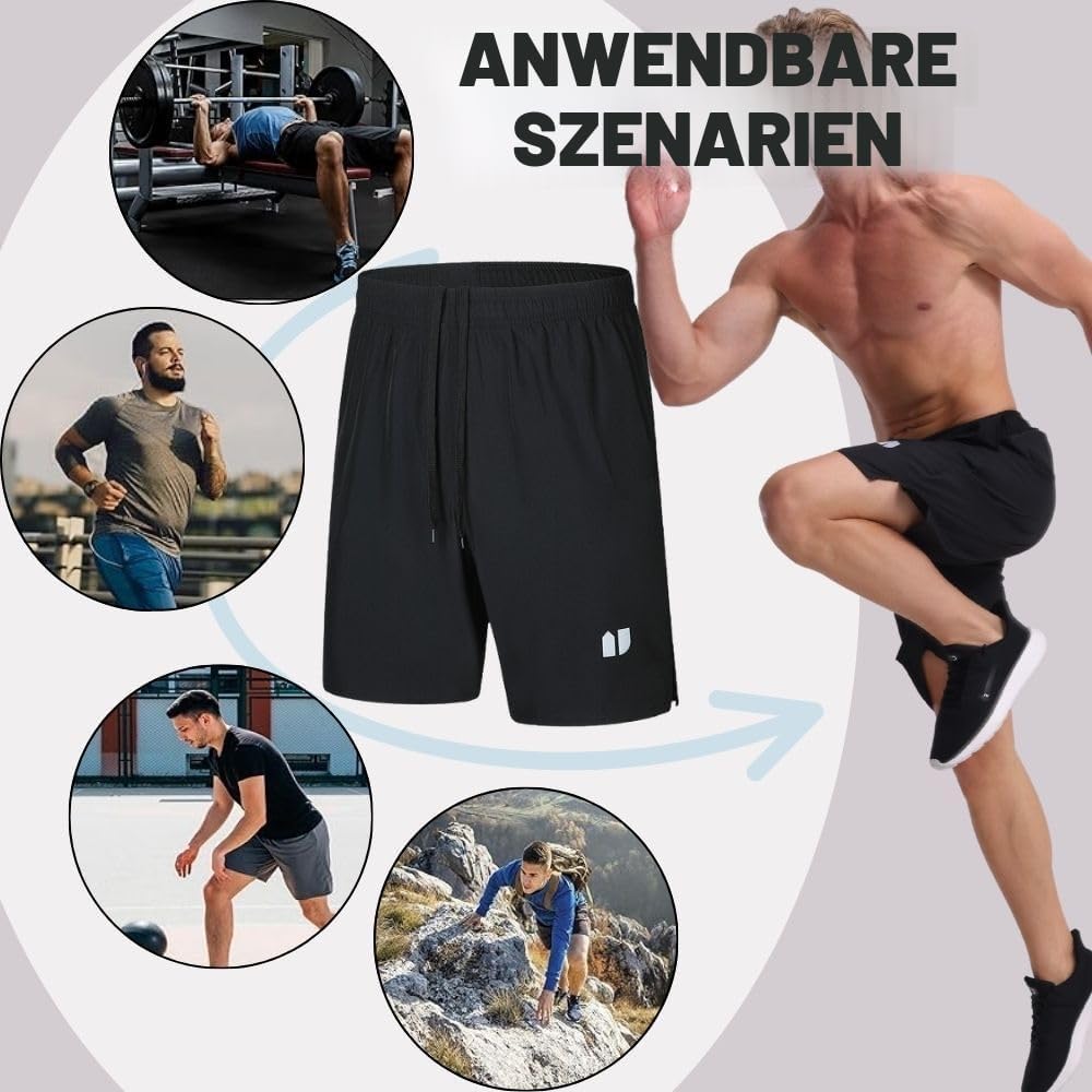 Detalle de Bsrpolry 5er-Pack Herren-Lauf-Shorts – schnelltrocknend, mit Taschen und elastischem Bund