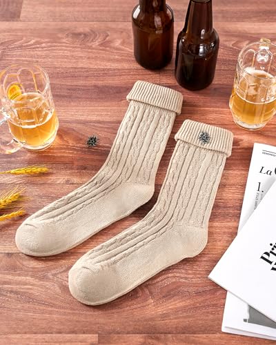 Detalle de Effeet Kurze Trachtensocken für Herren & Damen – 1 Paar mit Edelweiß-Anstecker