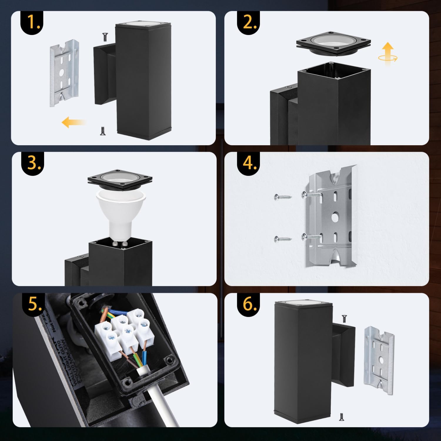 Thumbnail 6 de Aigostar Aplique Exterior/Interior IP65 GU10 – 4 piezas
