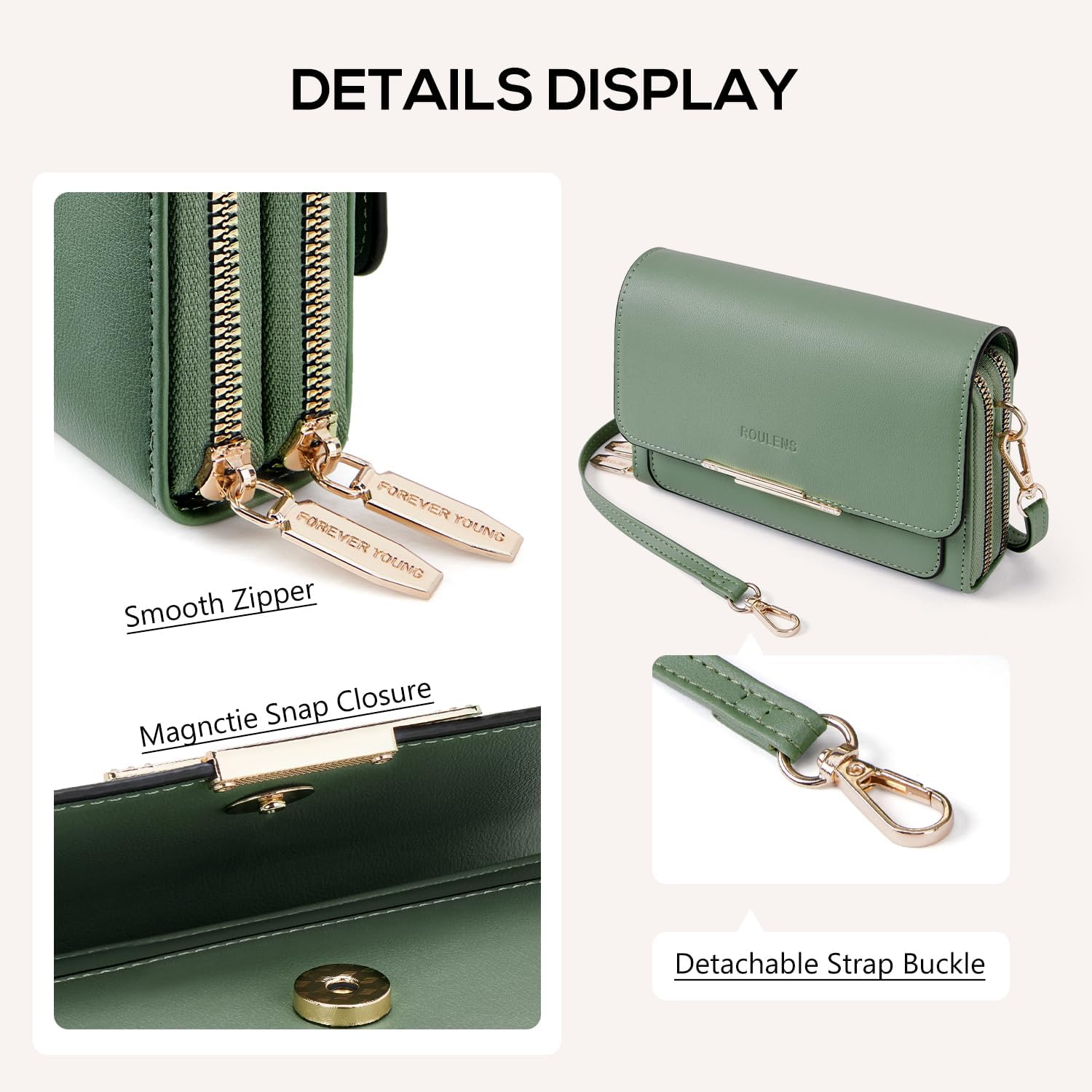 Thumbnail 6 de Roulens Borsa a Tracolla da Donna con 2 Scomparti Capienti – PU Pelle Sintetica