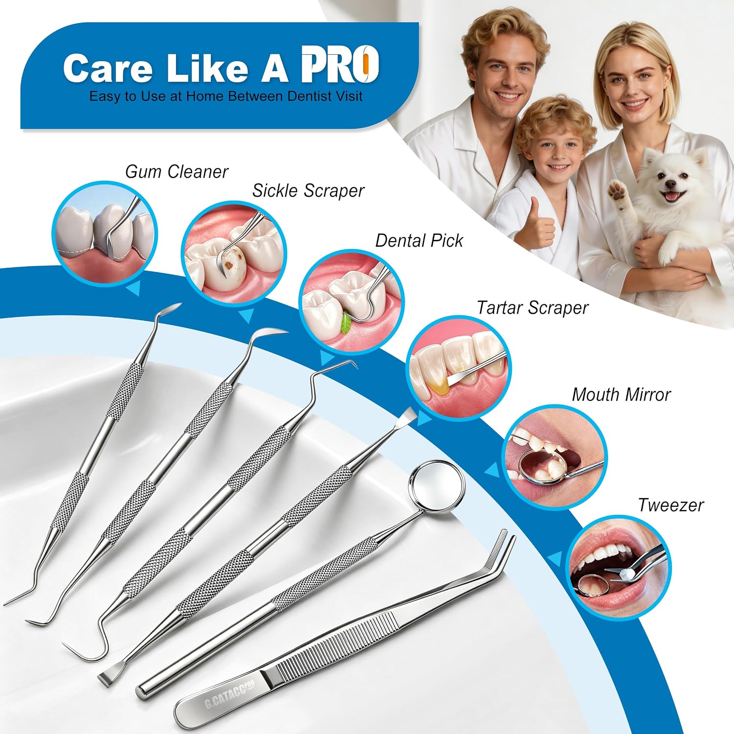 Detalle 1 de G.CATACC Dental Pick Set, Stainless Steel