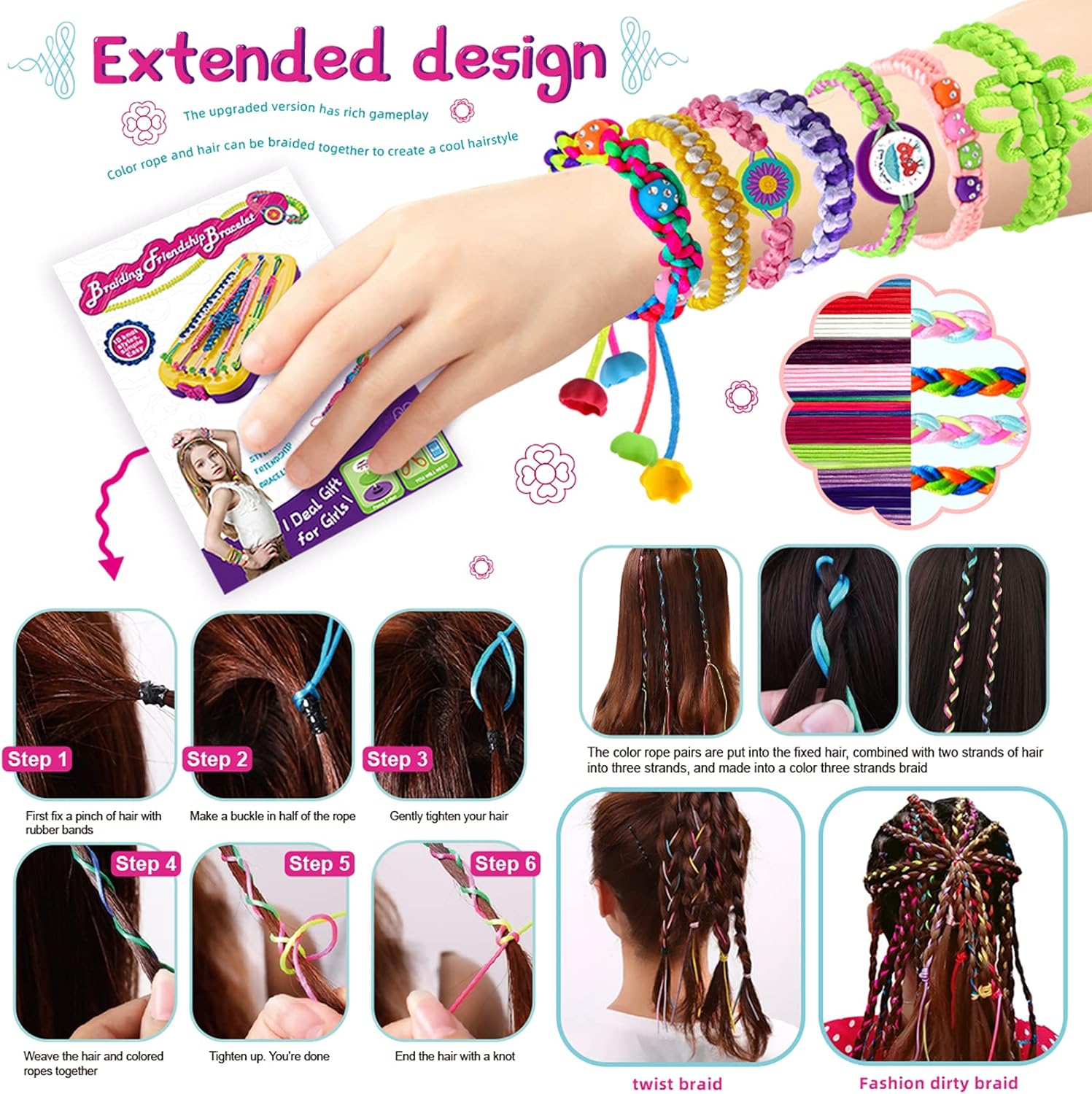 Detalle 2 de Friendship Bracelet Kit for Girls 7+