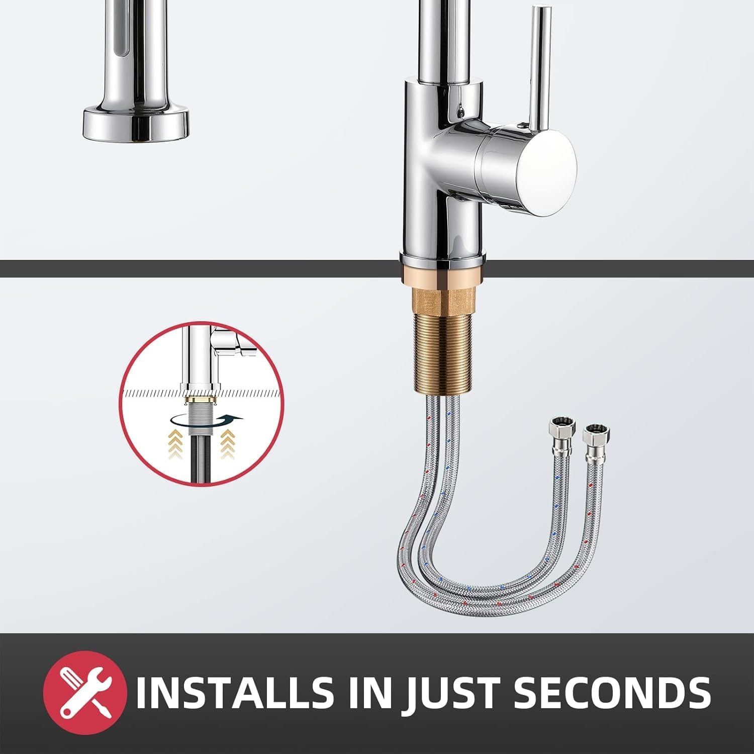 Thumbnail 6 de Cobbe Kitchen Tap: Spring Sink Mixer with Pull‑Down Sprayer 360°