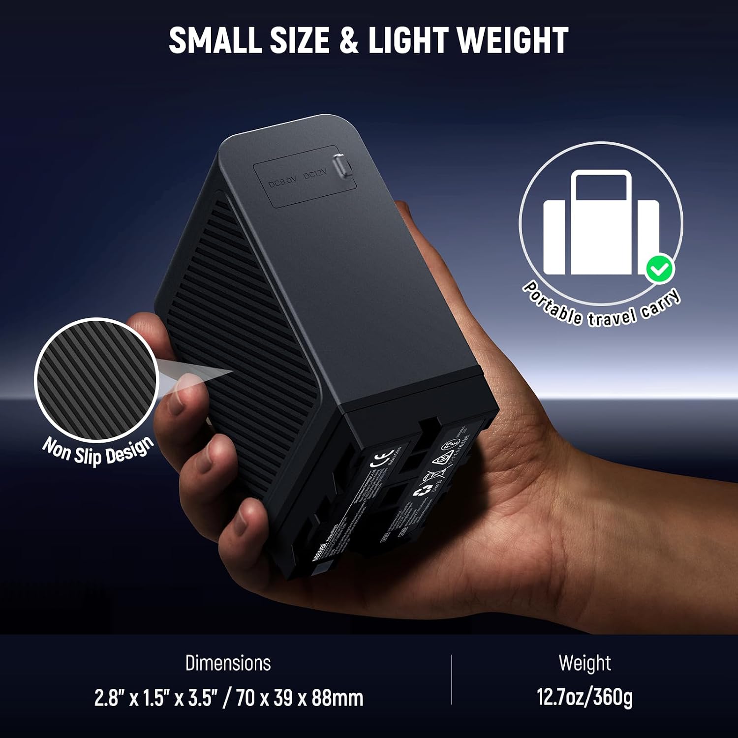 Thumbnail 4 de Neewer NW-F970D 10500mAh NP-F970 Replacement Battery with Type C & USB A & 2 DC Ports