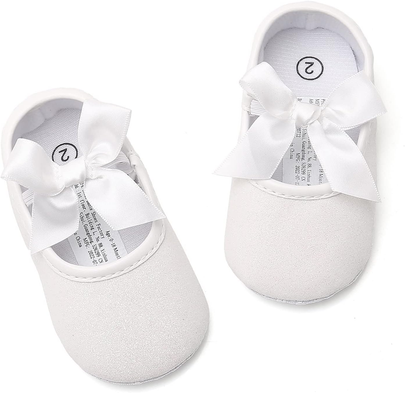 Detalle de RVROVIC Baby Girl Moccasins: Sparkly Prewalker Soft Sole Mary Janes
