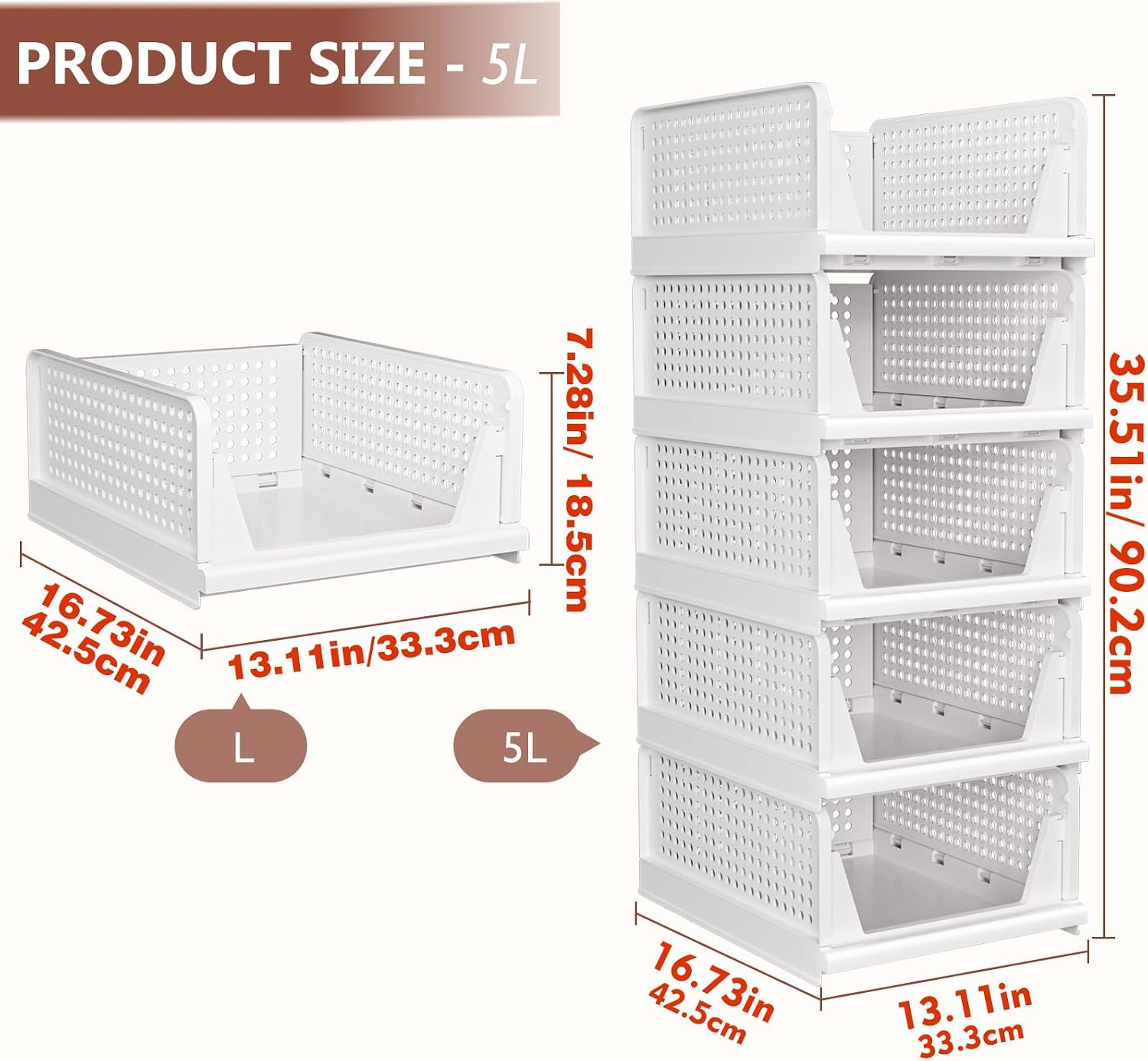 Detalle 2 de CTSNSLH Stackable Plastic Storage Bins