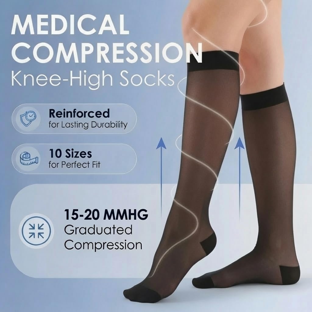 Detalle de ABSOLUTE SUPPORT A101 Sheer Women's Compression Socks, 15-20 mmHg