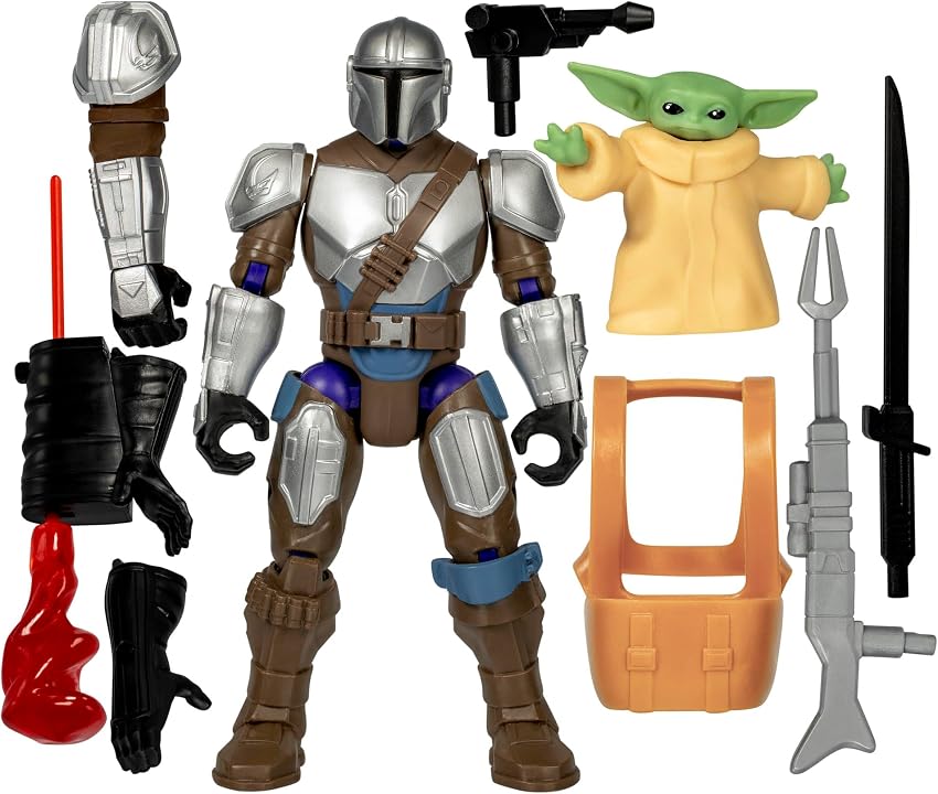 Detalle de Star Wars MixMashers Mandaloriano y Grogu — Set deluxe 🎲