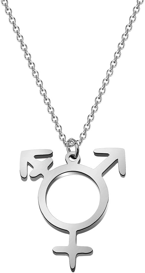 Detalle de Transgender Symbol Necklace – Stainless Steel Pride Jewellery