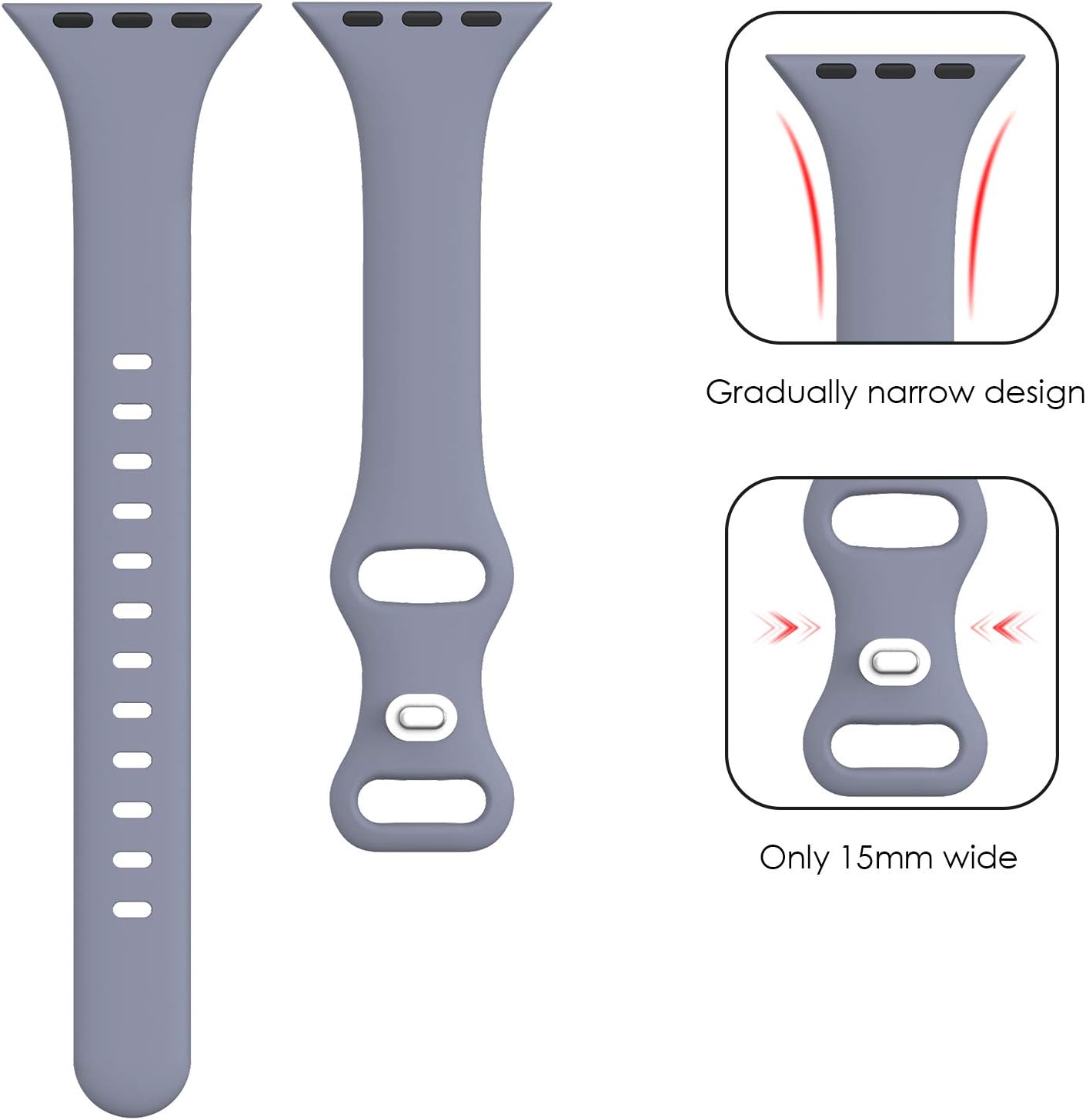 Detalle 2 de PARMPH Silicone Bands 3-Pack for Apple Watch