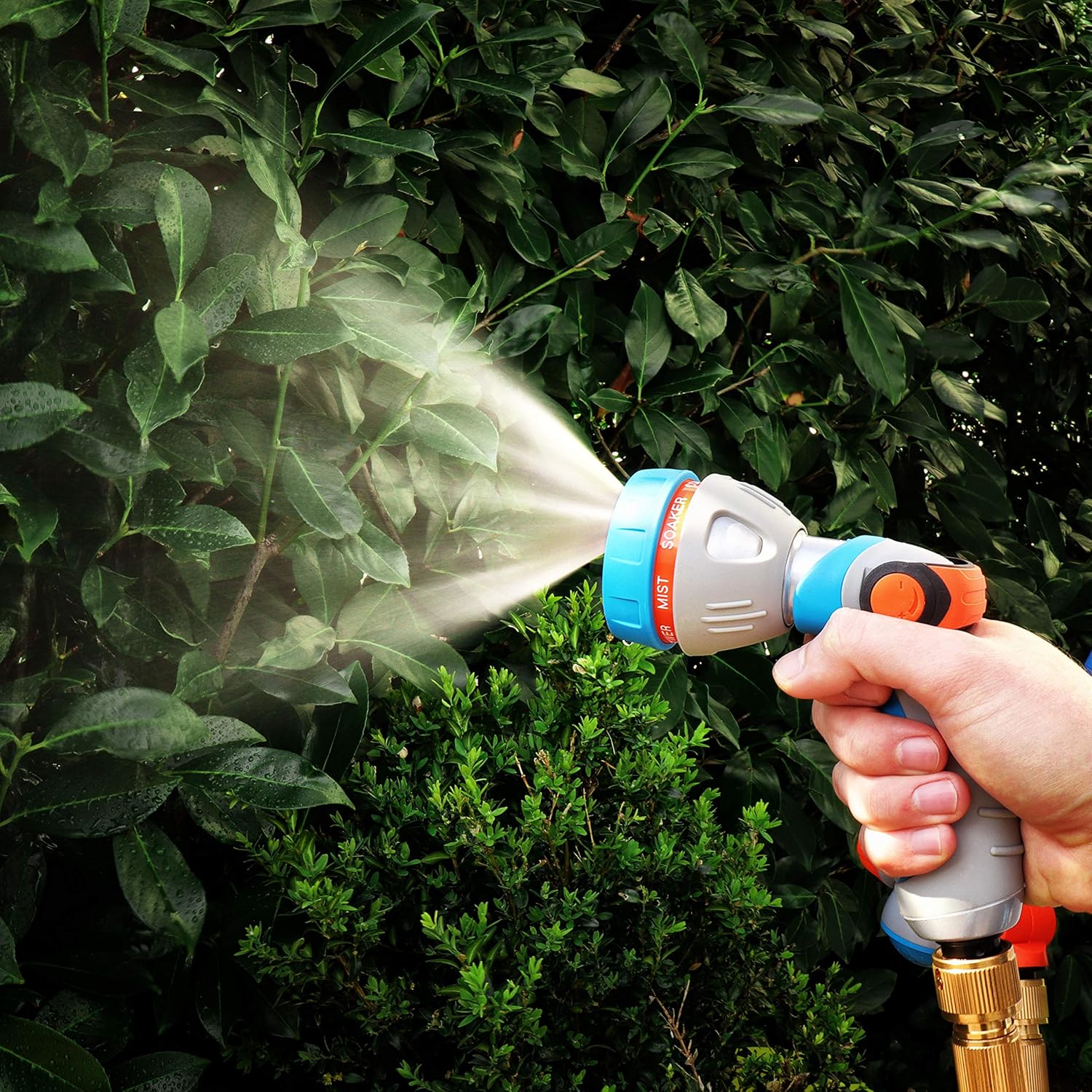 Detalle de GRÜNTEK Pistola Acqua Giardino in Metallo PREMIUM – 7 spruzzi, alta pressione, compatibile con ogni tubo