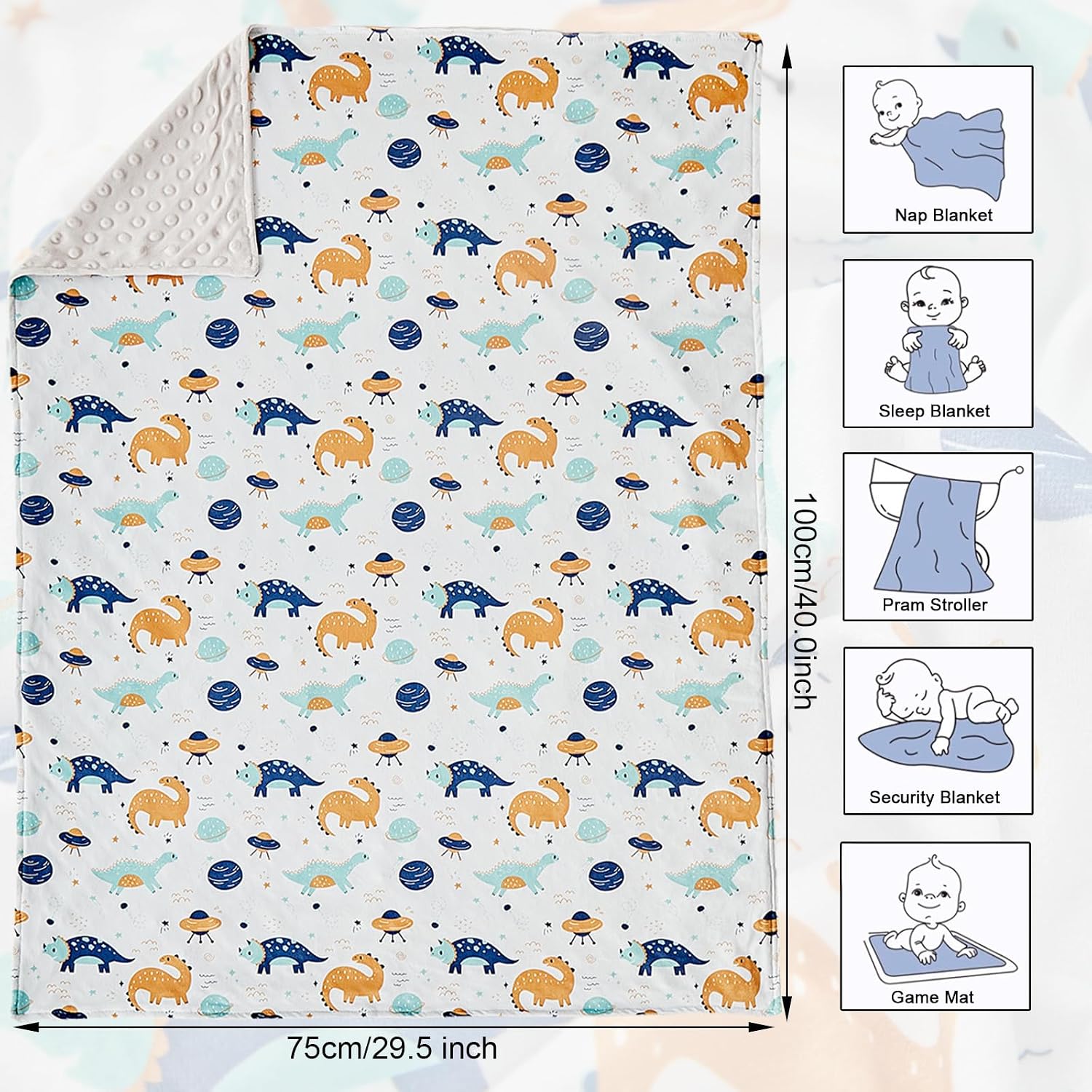 Thumbnail 1 de JHCHMX Dinosaur 75x100cm Baby Blanket