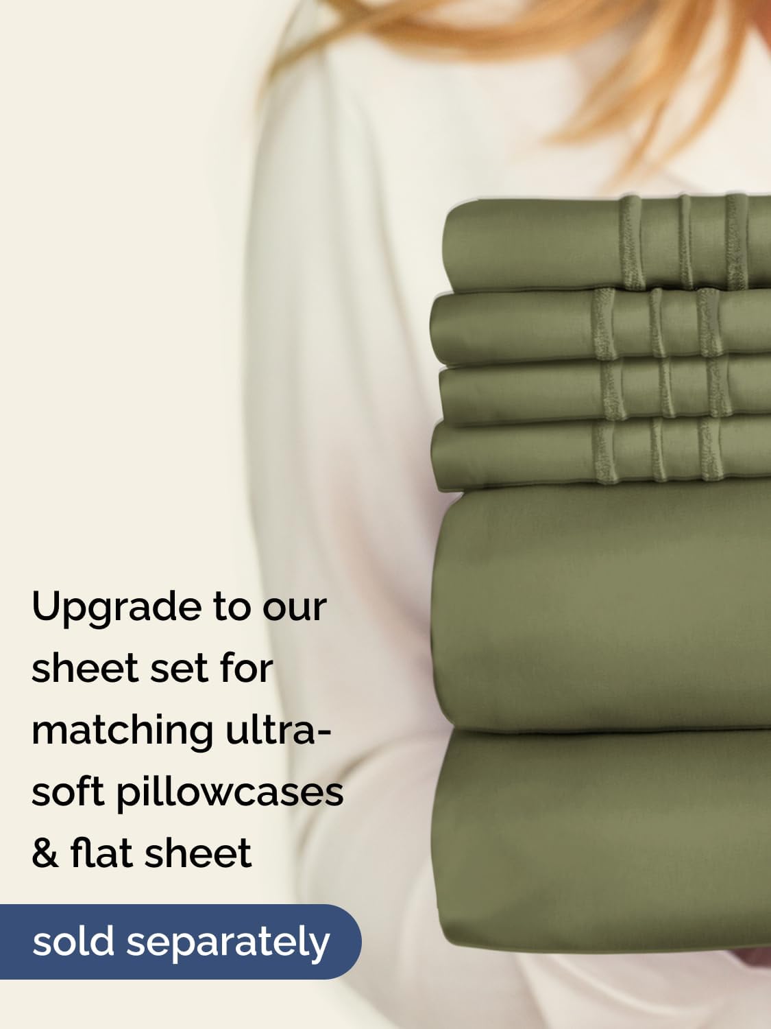 Thumbnail 6 de CGK Unlimited 21InchFittedQueenSageGreen Queen Fitted Sheet, Sage Green