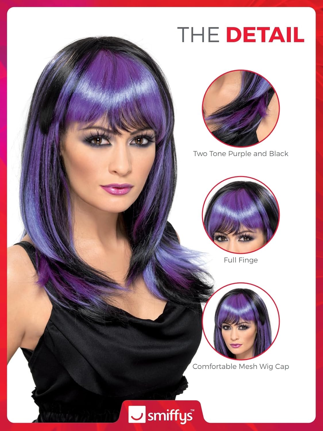 Detalle 2 de Smiffys Perruque sorciĂšre glamour Longue đ