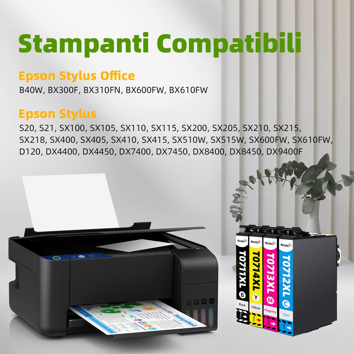 Detalle de Koala Multipack 20 cartucce T0715 compatibili per Epson (T0711–T0714) per stampanti Stylus e Office