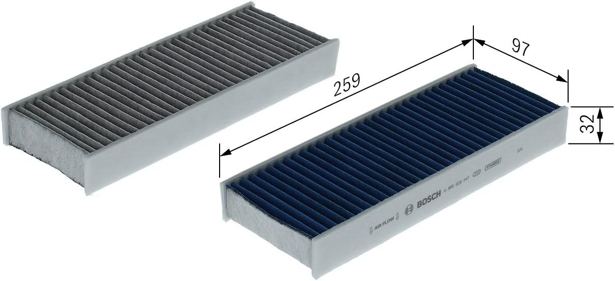 Detalle de Bosch FILTER+pro Filtro Abitacolo A8647 – Due filtri alta efficienza per aria interna più pulita