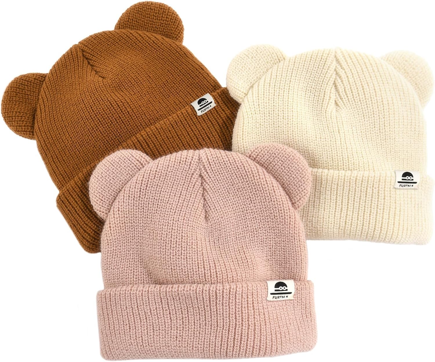 Detalle de FURTALK Baby Bear-Ear Beanie, Double-Knit 100% Acrylic Winter Hat