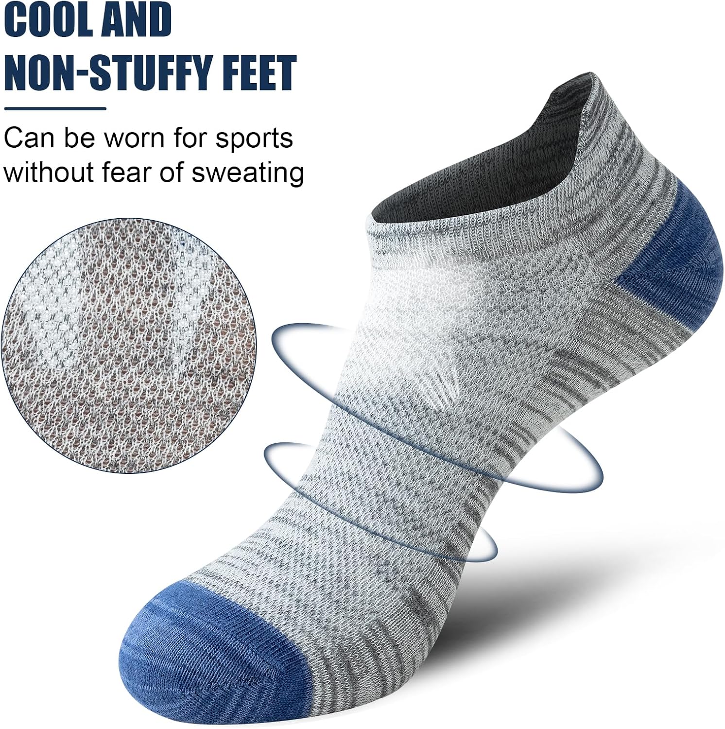 Detalle de Niofind Mens Trainer Socks 8/10 Pairs: Breathable Low Cut Ankle Socks for Sports, Walking and Gym