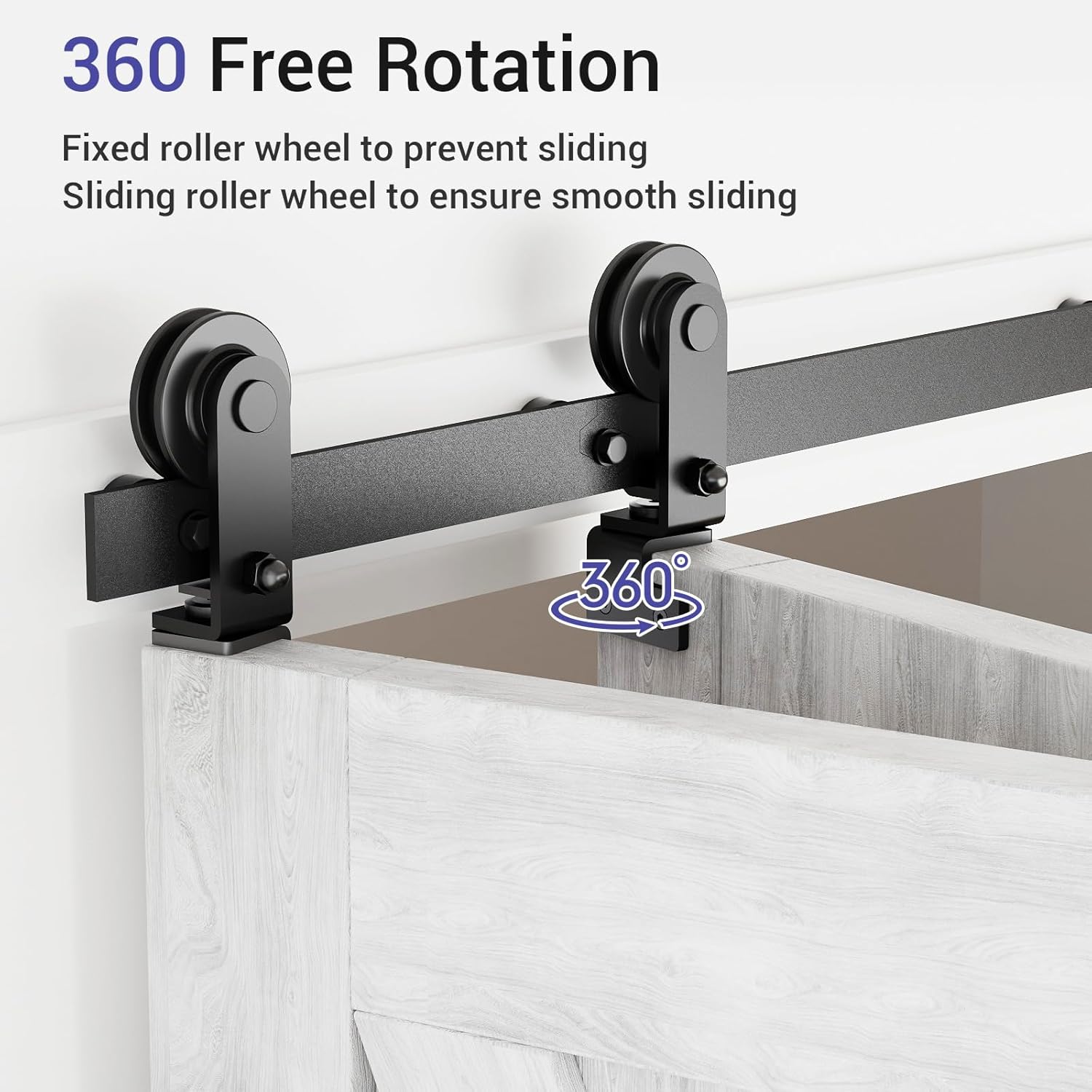 Detalle de Kit Binario per Porta Scorrevole Bifold 92 cm – Sistema Nero per 2 Porte Scorrevoli (Muro Esterno/Interno)