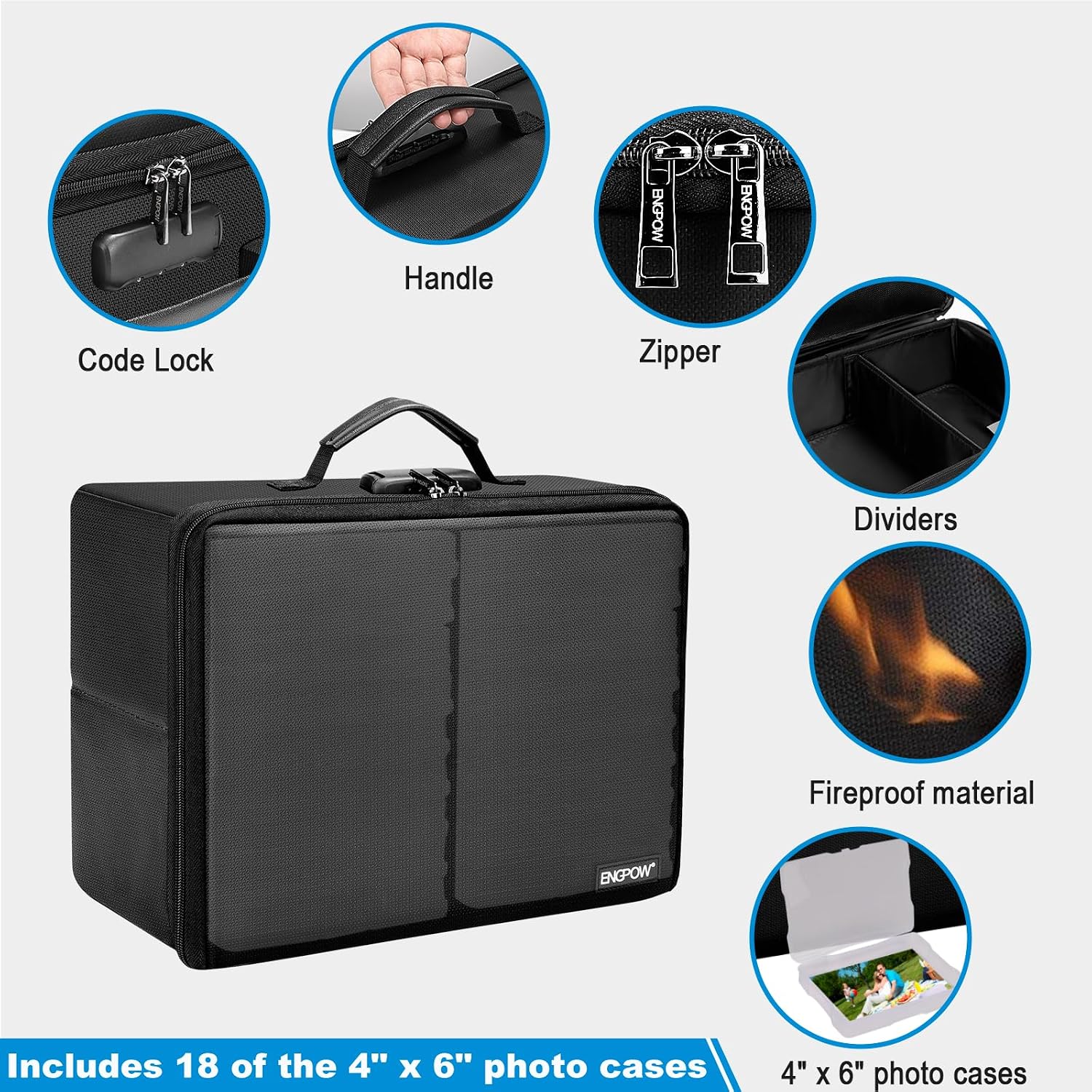 Detalle 2 de ENGPOW Photo Storage Box 18-slot, fireproof organizer