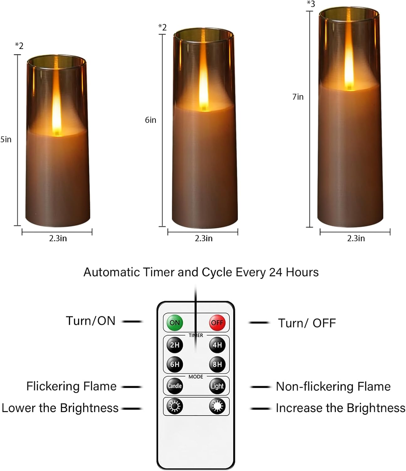 Detalle 1 de Kakoya Flameless LED Candles, 7-Piece Set