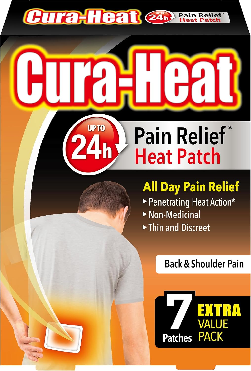 Cura-Heat Back and Shoulder Pain Relief Heat Patch - 7 Patches