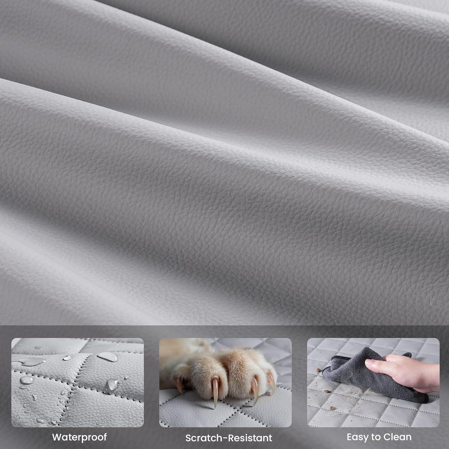 Detalle de Pecute housse de protection de siège chien pour grandes voitures/camions 145×73 cm, gris