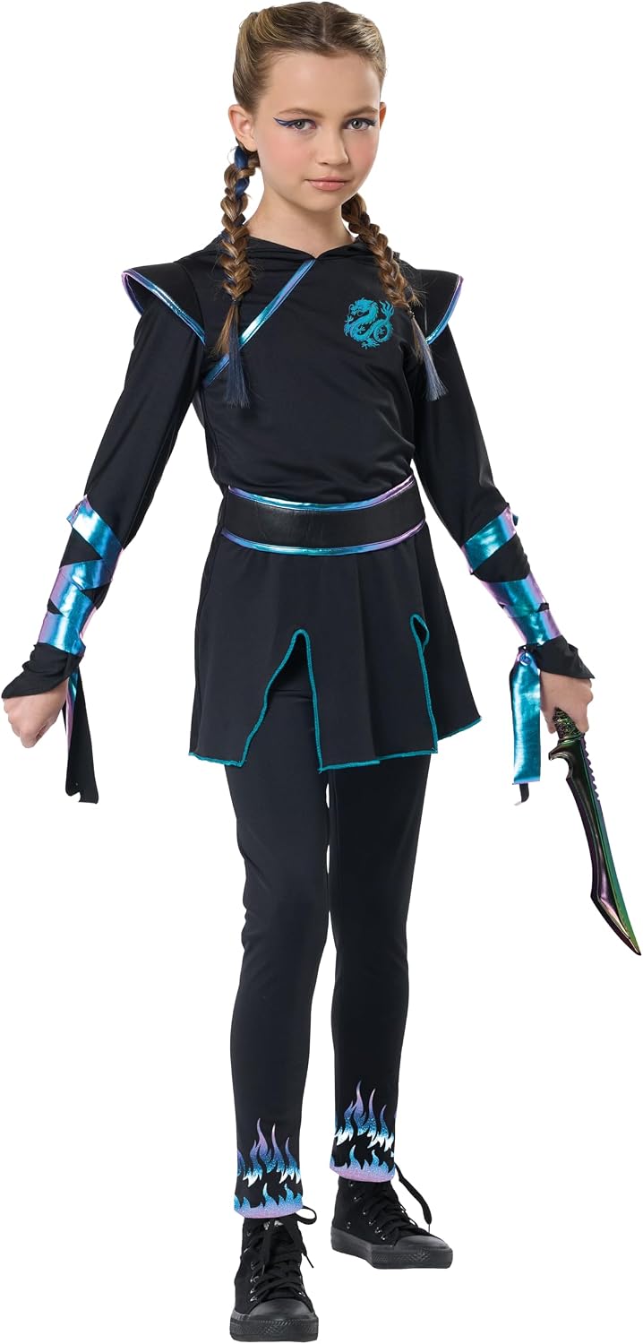 Detalle de California Costumes 3023-085 Girls' Ninja Nightfire Costume with Hood
