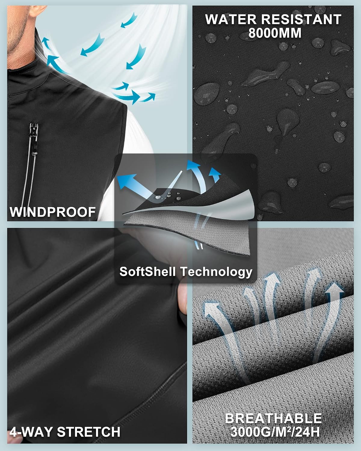 Thumbnail 4 de Softshell gilet for men 33,000ft windproof