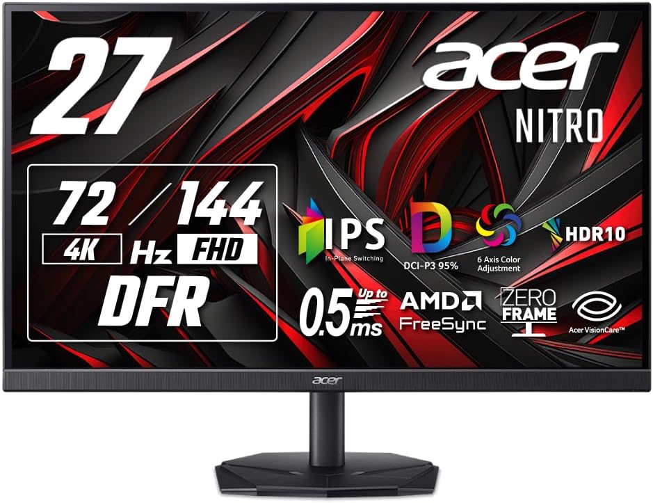 Detalle de Acer Nitro KG272KL1bmiipx 27インチ IPSゲーミングモニター 4K・144Hz対応
