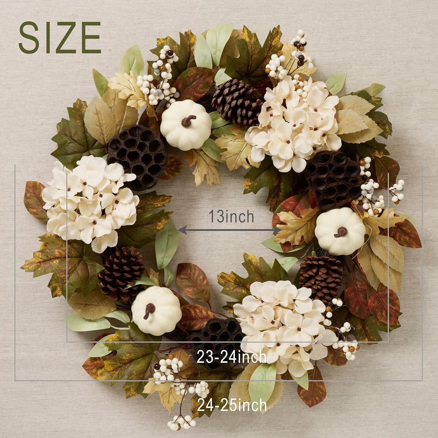 Detalle de DecorbyHannah Fall Wreath, 24-Inch