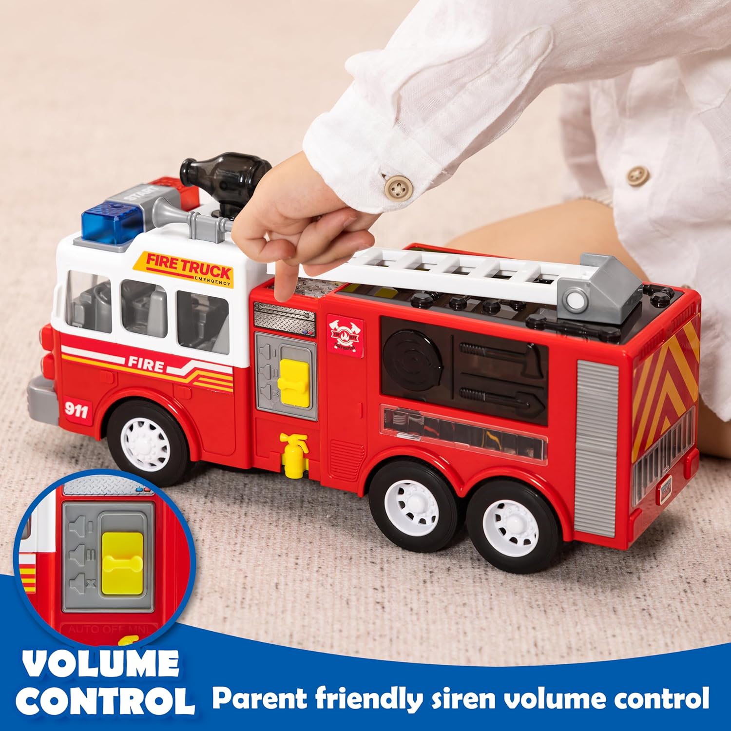 Thumbnail 2 de JOYIN interactive toddler fire engine truck toy (LED projections, sirens & bump-n-go) for ages 3–8