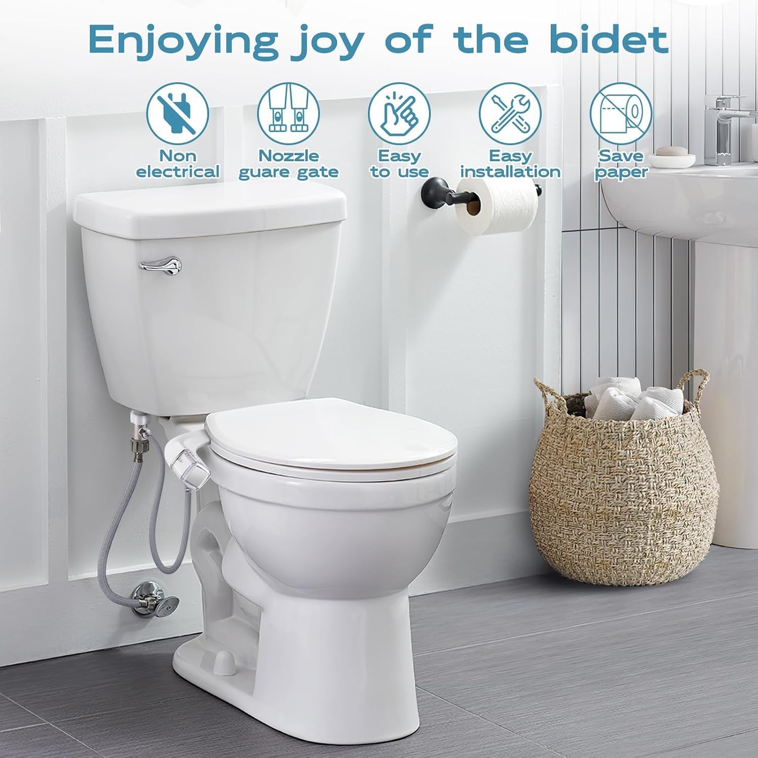 Detalle de Shineforu B02801 Dual-Mode Non-Electric Bidet Attachment with Pressure Control
