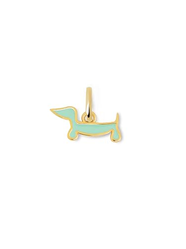 Detalle de SINGULARU Charm Mini Teckel Enamel Sky – Latón bañado en oro 18kt