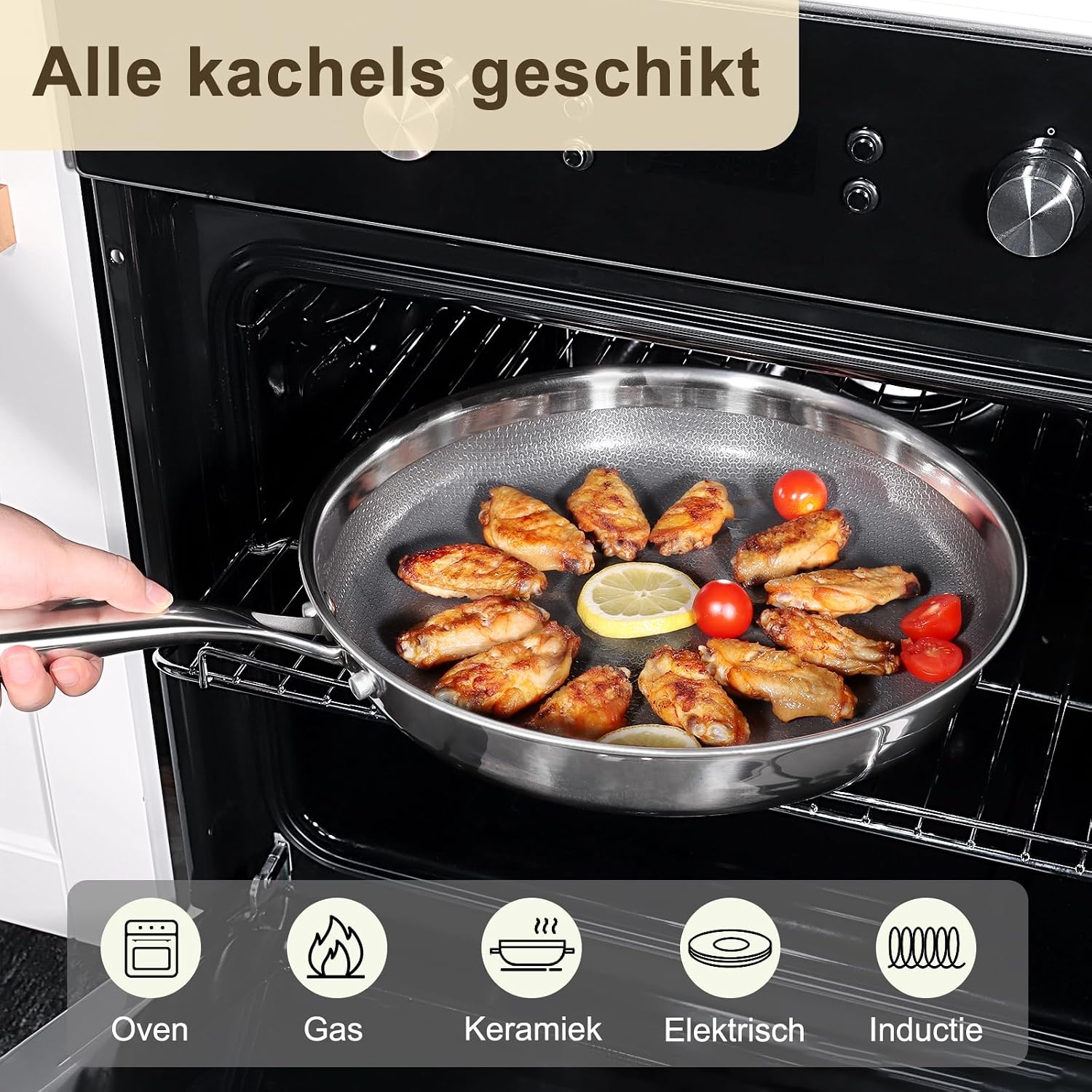 Thumbnail 2 de GiPP LSH-JPK koekenpan 26 cm van roestvrij staal met keramische antiaanbaklaag