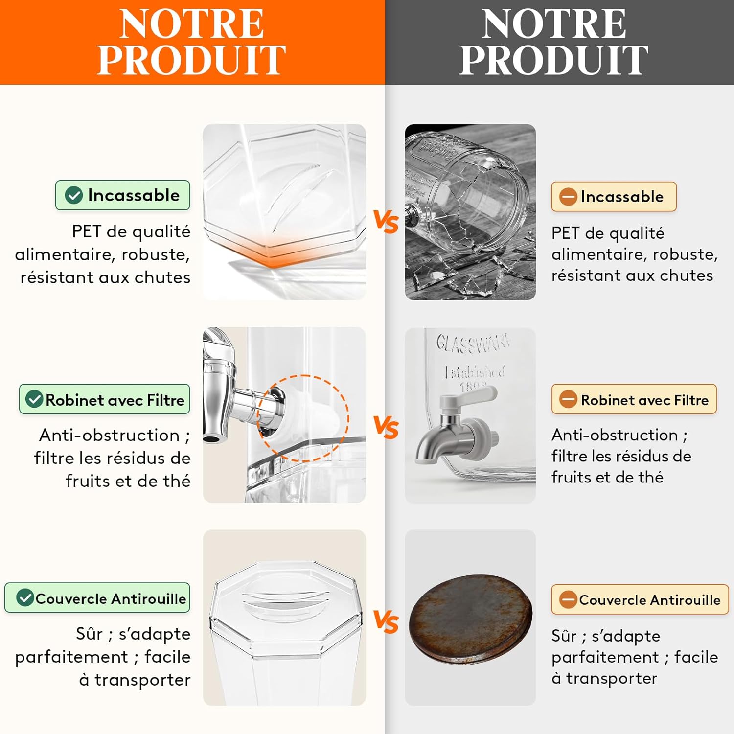 Thumbnail 4 de Lifewit Distributeur de boisson 4 L avec robinet (lot de 2) pour cocktails glacés