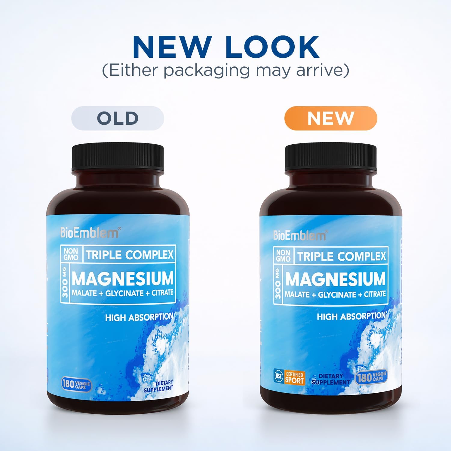 Thumbnail 1 de BioEmblem Triple Magnesium Complex Supplement, 300 mg, 180 Capsules