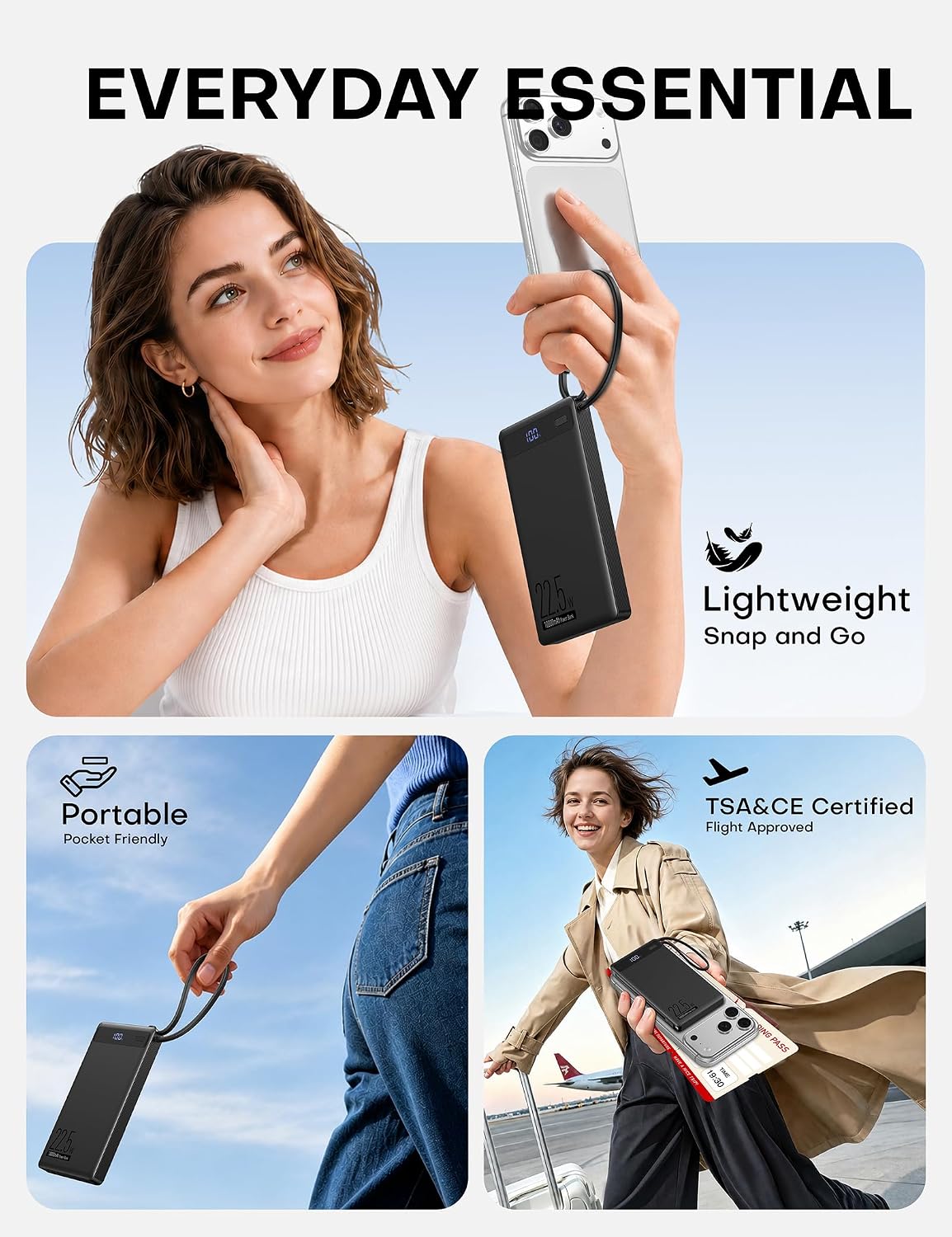 Detalle de Portable Charger Power Bank 10,000mAh