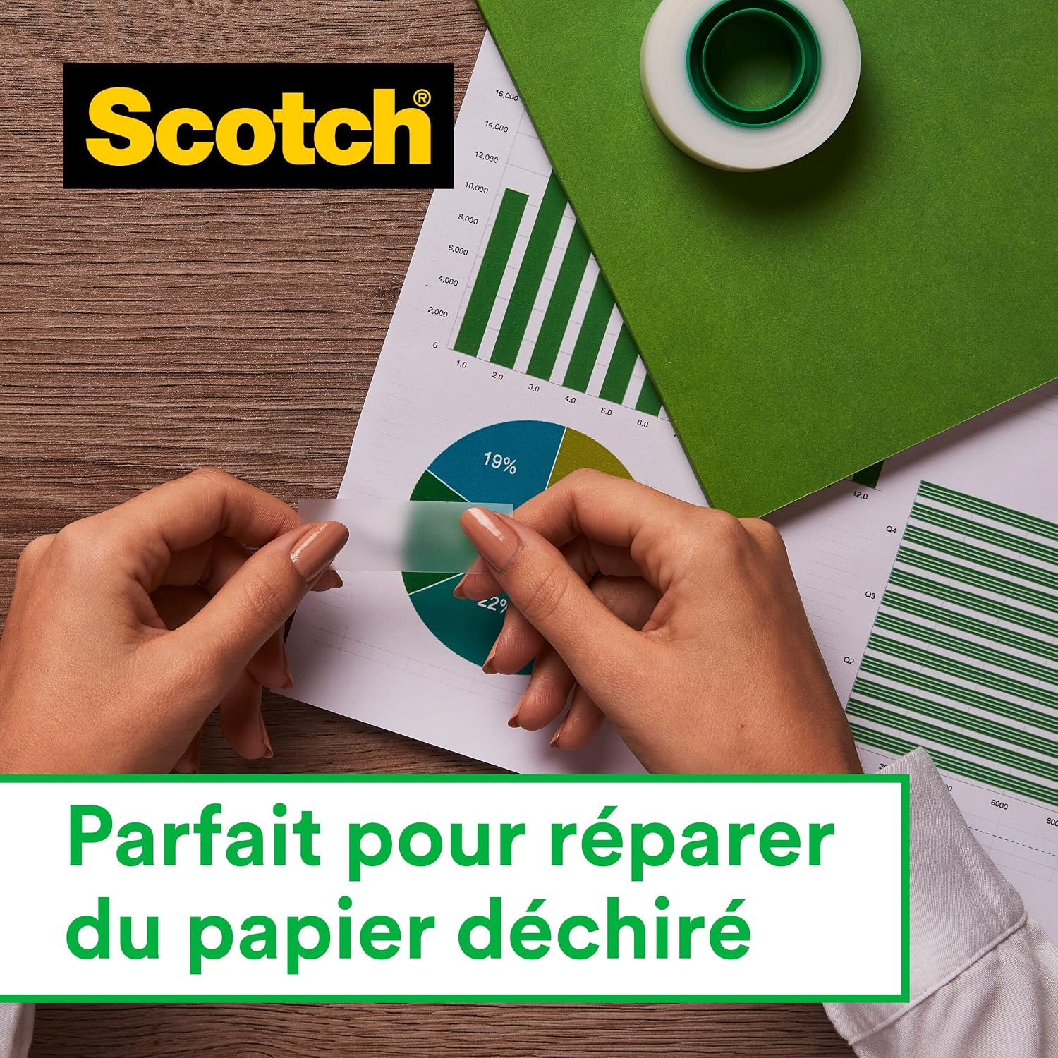 Thumbnail 2 de Scotch Dévidoir de Ruban Adhésif Rechargeable avec 3 Rouleaux – Noir, 19 mm x 38 m