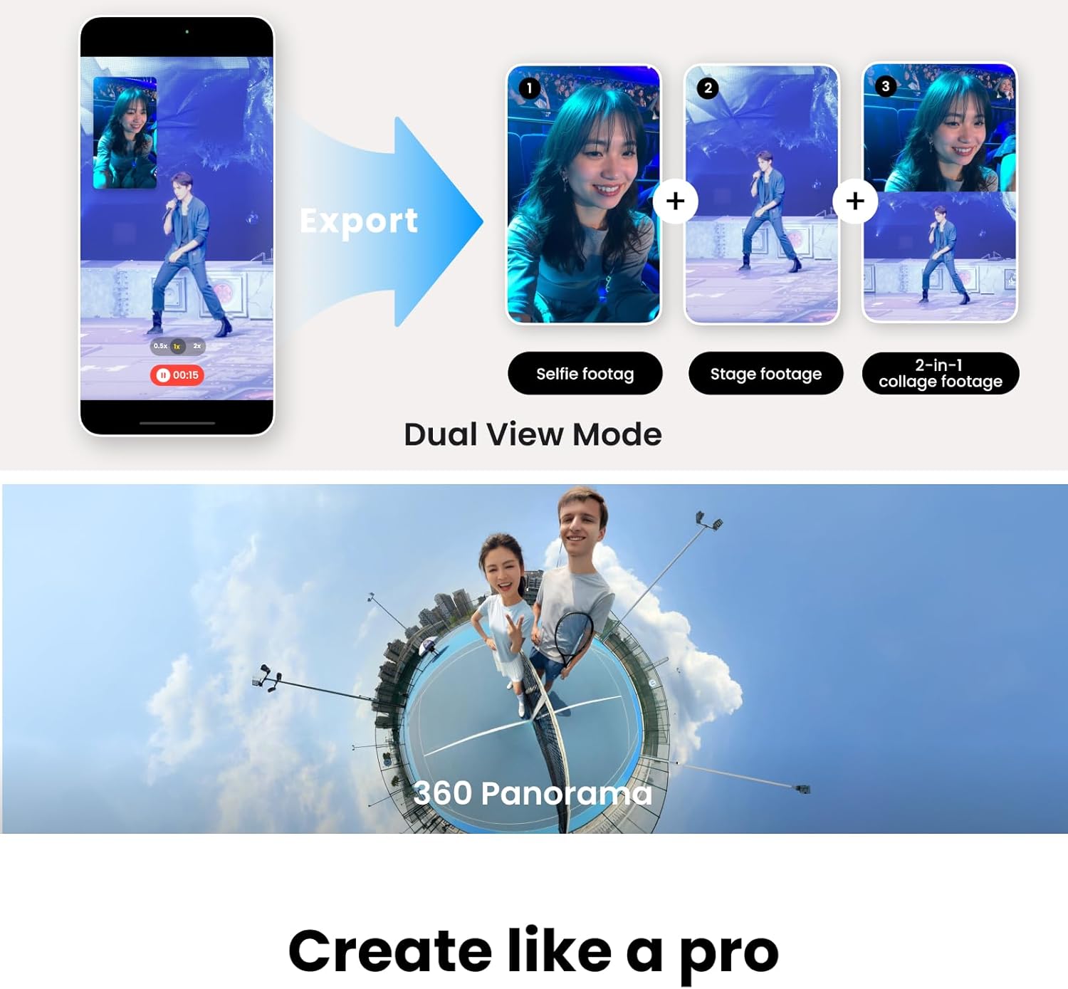 Thumbnail 5 de Insta360 Flow 2 Pro Creator Bundle Gray – Foldable AI Phone Gimbal
