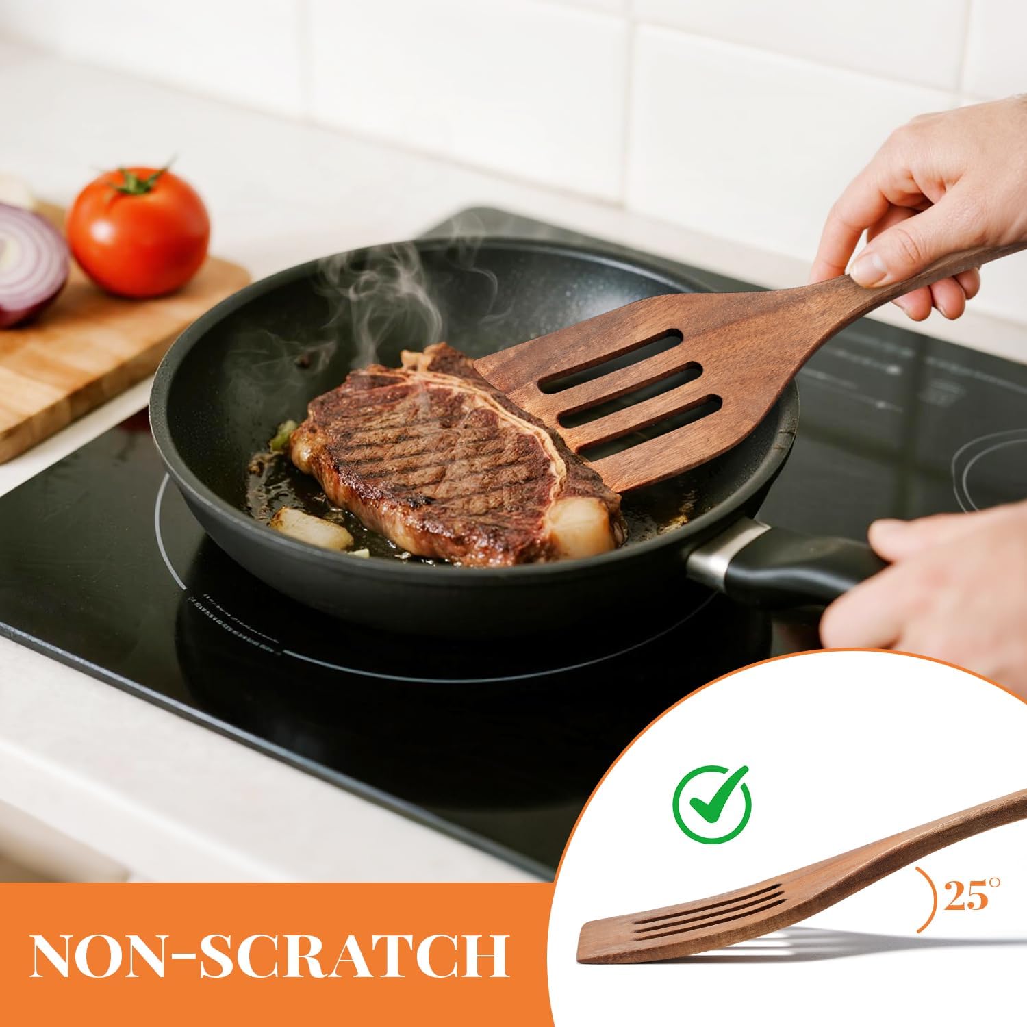 Detalle de MORGLES Wooden Spatula Set, Acacia Wood