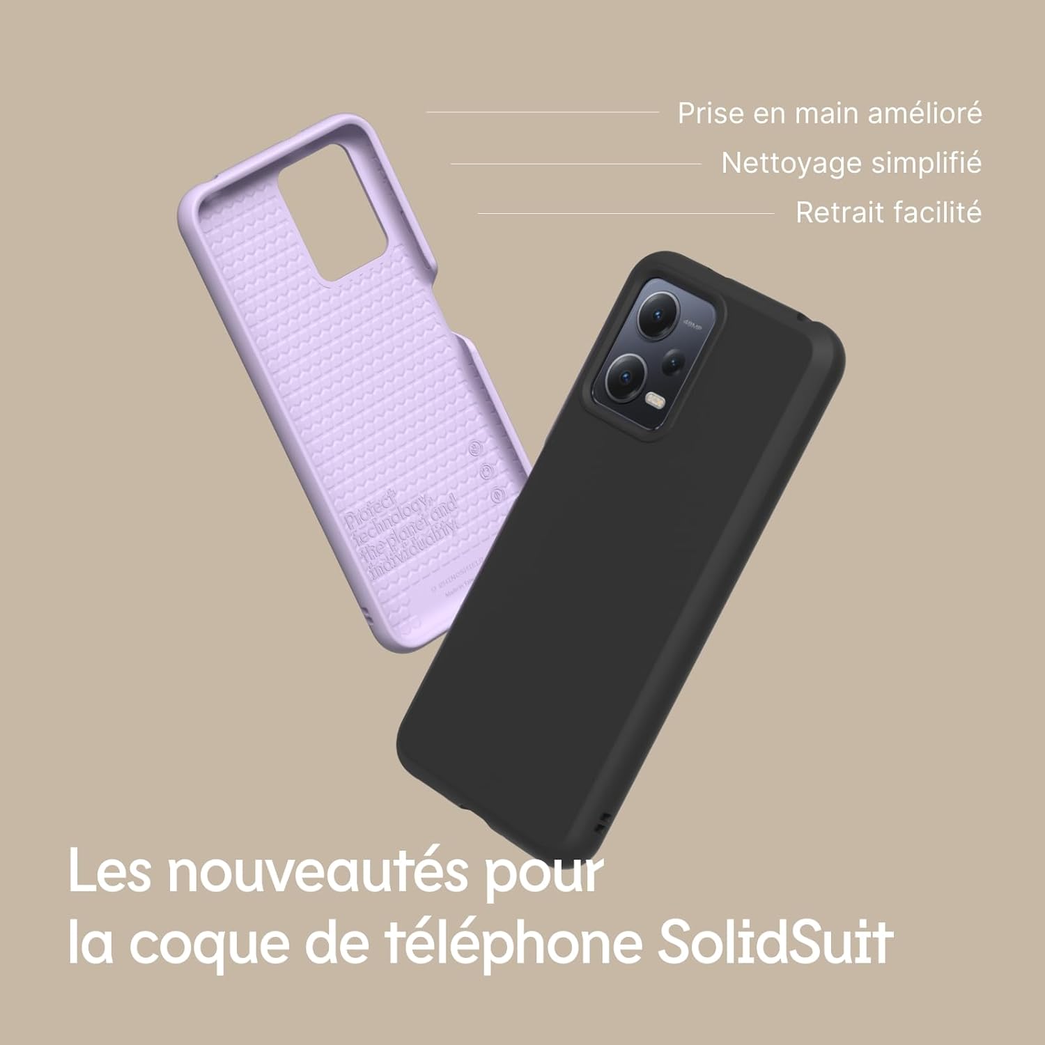 Thumbnail 4 de RhinoShield SolidSuit pour Xiaomi Redmi Note 12 5G (Global) – coque mate noire anti-chocs