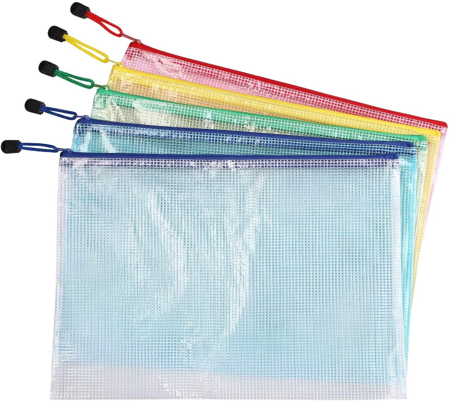 Detalle de Vicloon 5st A4-documenttassen met ritssluiting, 5 stuks van doorschijnend PVC
