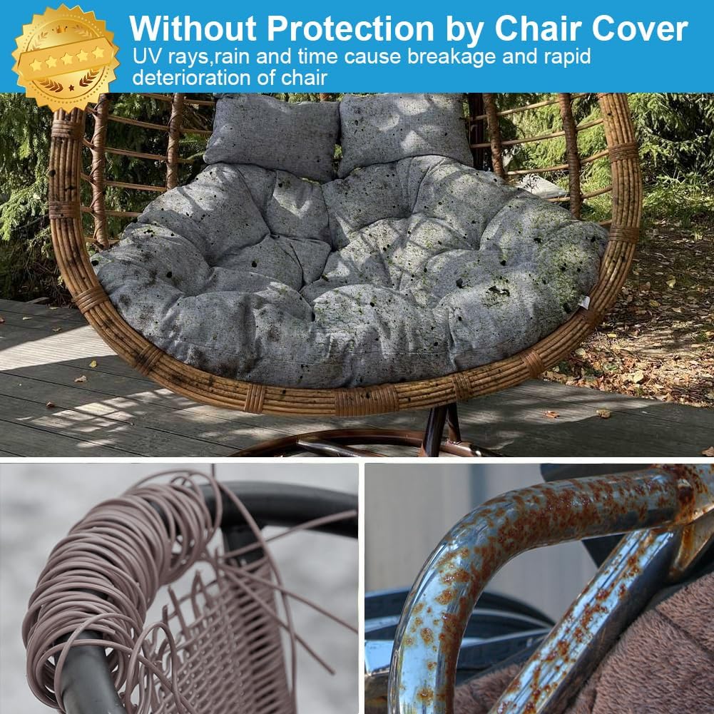 Thumbnail 6 de OFFCUP Hanging Egg Chair Cover (230 x 200cm) in 210D Oxford with zip – waterproof, UV-resistant outdoor protector