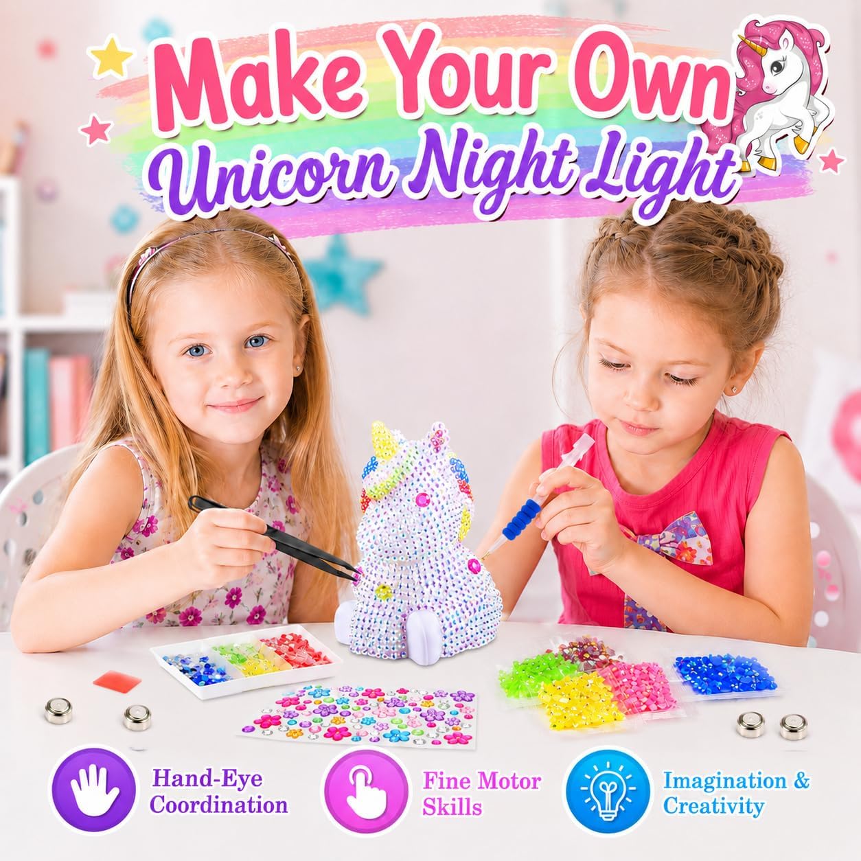 Detalle de HappyGoLucky Set luci Unicorno 4D Diamond Painting